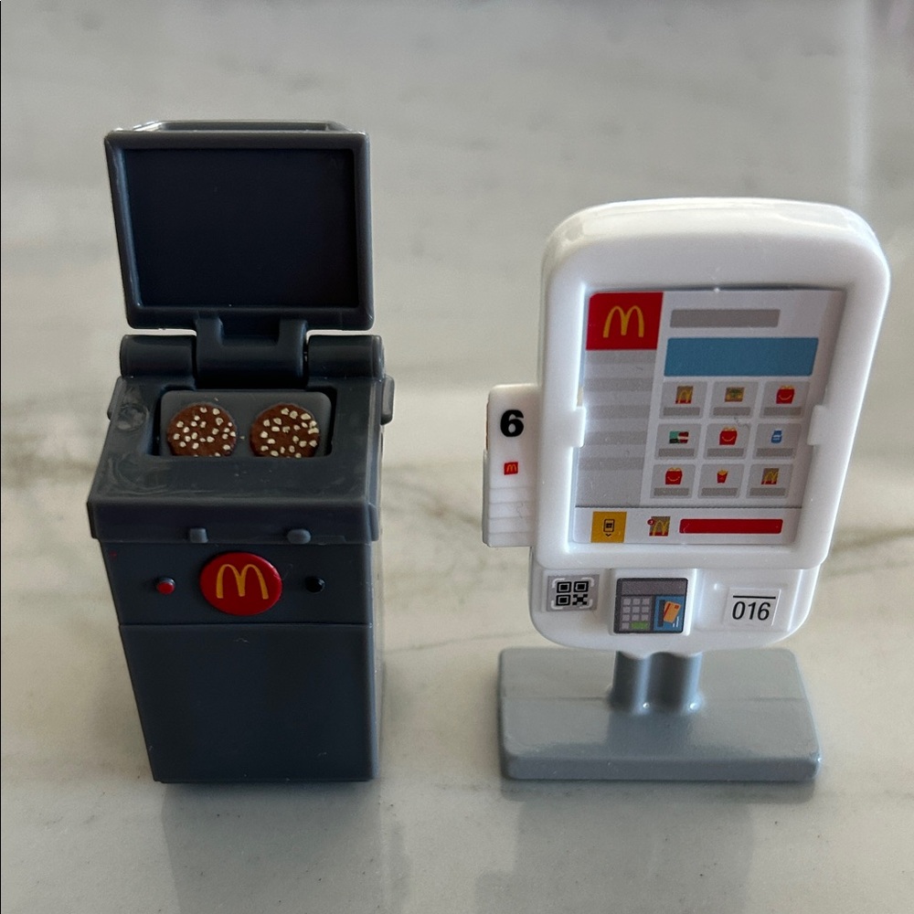 McDonald's Gray Fryer and White Kiosk Toy Set